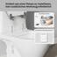 WOLTU Premium WC-Sitz Toilettensitz mit Absenkautomatik, MDF Holzkern, Softclose Scharnier, Desgin Décor Tautropfen Grau Oval