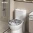 WOLTU Premium WC-Sitz Toilettensitz mit Absenkautomatik, MDF Holzkern, Softclose Scharnier, Desgin Décor Tautropfen Grau Oval