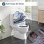 WOLTU Toilettendeckel, WC Sitz mit Absenkautomatik, Klodeckel Quick-Release-Funktion, O-Form-Toilettensitz mit Motiv, Montage oben unten, Duroplast