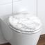 SCHÜTTE WC-Sitz MARMOR mit Absenkautomatik aus Holz, hochwertiger Toilettendeckel mit 175kg Belastbarkeit, Toilettensitz mit Brille, Klodeckel für WC, MDF Holzkern Klobrille mit Motiv