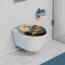 SCHÜTTE WC-Sitz Holzkern SEA STONE, Toilettensitz mit Absenkautomatik, passend für viele handelsübliche WC-Becken, maximale Belastung der Klobrille 150 kg, Motiv auf Brille und Deckel 80127