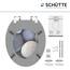 SCHÜTTE WC-Sitz Holzkern GREY STONES, Toilettensitz mit Absenkautomatik, passend für viele handelsübliche WC-Becken, maximale Belastung der Klobrille 150 kg, Motiv Steine auf Brille und Deckel 80130