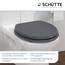 SCHÜTTE WC-Sitz SPIRIT mit Absenkautomatik aus Holz, Toilettendeckel aus MDF, Holzkern Toilettensitz mit Klodeckel, Klobrille -und Deckel belastbar bis 175kg, Anthrazit