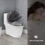 WOLTU Toilettendeckel, WC Sitz mit Absenkautomatik, Klodeckel mit Quick-Release-Funktion, Klobrille O-Form mit Motiv, Montage von oben zu unten, 175 kg belastbar
