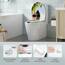 WOLTU Toilettendeckel, WC Sitz mit Absenkautomatik, Klodeckel Klobrille mit Quick-Release-Funktion, O-Form Toilettensitz mit Motiv, Montage von oben unten, 175 kg belastbar der Klobrille