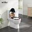 WOLTU Toilettendeckel, WC Sitz mit Absenkautomatik, Klodeckel Quick-Release-Funktion, O-Form-Toilettensitz mit Motiv, Montage oben unten, Duroplast