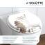 SCHÜTTE WC Sitz Holzkern BALANCE, Toilettensitz mit Absenkautomatik, passend für viele handelsübliche WC-Becken, max. Belastung der Klobrille 150 kg, Motiv Steine 80121
