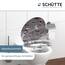 SCHÜTTE WC-Sitz Holzkern GREY STEEL, Toilettensitz Grau mit Absenkautomatik, passend für viele handelsübliche WC-Becken, maximale Belastung der Klobrille 150 kg, Motiv auf Brille und Deckel 80123
