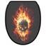 Sanilo WC Sitz mit Absenkautomatik & Schnellverschluss, Toilettendeckel per Knopfdruck abnehmbar, einfache Montage von oben (Totenkopf in Flammen)