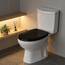 SINOBATH WC-Sitz Schwarz Matt mit Absenkautomatik, Klodeckel O-Form aus stabilem MDF, Toilettendeckel mit Edelstahlscharnieren, Soft-Close & Geräuschlos（Black）