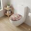 SINOBATH WC-Sitz Schwarz Matt mit Absenkautomatik, Klodeckel O-Form aus stabilem MDF, Toilettendeckel mit Edelstahlscharnieren, Soft-Close & Geräuschlosf