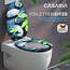 CASARIA® Toilettendeckel mit doppelter Absenkautomatik MDF rostfreie Metall Scharniere WC Sitz 175kg Belastbar Antibakteriell Toilettensitz Laub/Stein