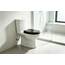 Premium WC-Sitz aus MDF | Mit Geräuscharmer Absenkautomatik & Edler Holzoptik | Universell, Robust & Langlebig | Markenqualität von die Erdbeere（Black）