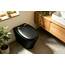 die Erdbeere Premium WC-Sitz aus MDF mit Geräuscharmer Absenkautomatik & Edler Holzoptik, Universell, Robust & Langlebig, Schwarz