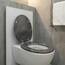 SINOBATH WC-Sitz Schwarz Matt mit Absenkautomatik, Klodeckel O-Form aus stabilem MDF, Toilettendeckel mit Edelstahlscharnieren, Soft-Close & Geräuschlos（Marble Stone）