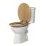 SINOBATH WC-Sitz mit Absenkautomatik, O-Form aus Stabilem MDF, Toilettendeckel mit Edelstahlscharnieren, Soft-Close & Geräuschlos, Holz-Optik