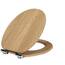 SINOBATH WC-Sitz mit Absenkautomatik, O-Form aus Stabilem MDF, Toilettendeckel mit Edelstahlscharnieren, Soft-Close & Geräuschlos, Holz-Optik