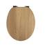 SINOBATH WC-Sitz mit Absenkautomatik, O-Form aus Stabilem MDF, Toilettendeckel mit Edelstahlscharnieren, Soft-Close & Geräuschlos, Holz-Optik
