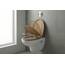 SINOBATH WC-Sitz mit Absenkautomatik, O-Form aus Stabilem MDF, Toilettendeckel mit Edelstahlscharnieren, Soft-Close & Geräuschlos, Holz-Optik
