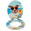 SANFINO® Premium WC Sitz mit Absenkautomatik – hochwertige Toilettendeckel aus Holz, viele bunte Motive, hoher Sitzkomfort, einfache Montage inklusive Montageanleitung – "Sunny Dog"
