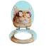 SANFINO® Premium WC Sitz mit Absenkautomatik – hochwertige Toilettendeckel aus Holz, viele bunte Motive, hoher Sitzkomfort, einfache Montage inklusive Montageanleitung – "Cool Cat"