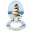 SANFINO® Premium WC Sitz mit Absenkautomatik – hochwertige Toilettendeckel aus Holz, viele bunte Motive, hoher Sitzkomfort, einfache Montage inklusive Montageanleitung – "Cairn II"