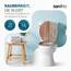 SANFINO® Premium WC Sitz mit Absenkautomatik – hochwertige Toilettendeckel aus Holz, viele bunte Motive, hoher Sitzkomfort, einfache Montage inklusive Montageanleitung – "Blue Wood"