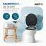 SANFINO® Premium WC Sitz mit Absenkautomatik – hochwertige Toilettendeckel aus Holz, viele bunte Motive, hoher Sitzkomfort, einfache Montage inklusive Montageanleitung – "Granit"