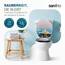 SANFINO® Premium WC Sitz mit Absenkautomatik – hochwertige Toilettendeckel aus Holz, viele bunte Motive, hoher Sitzkomfort, einfache Montage inklusive Montageanleitung – "Flower & Stones"