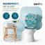 SANFINO® Premium WC Sitz mit Absenkautomatik – hochwertige Toilettendeckel aus Holz, viele bunte Motive, hoher Sitzkomfort, einfache Montage inklusive Montageanleitung – "Blue Star"