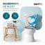 SANFINO® Premium WC Sitz mit Absenkautomatik – hochwertige Toilettendeckel aus Holz, viele bunte Motive, hoher Sitzkomfort, einfache Montage inklusive Montageanleitung – "Cloud Heart"