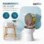 SANFINO® Premium WC Sitz mit Absenkautomatik – hochwertige Toilettendeckel aus Holz, viele bunte Motive, hoher Sitzkomfort, einfache Montage inklusive Montageanleitung – "Alp Meadow"