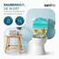SANFINO® Premium WC Sitz mit Absenkautomatik – hochwertige Toilettendeckel aus Holz, viele bunte Motive, hoher Sitzkomfort, einfache Montage inklusive Montageanleitung – "Seastar Beach"