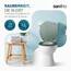 SANFINO® Premium WC Sitz mit Absenkautomatik – hochwertige Toilettendeckel aus Holz, viele bunte Motive, hoher Sitzkomfort, einfache Montage inklusive Montageanleitung – "Grey Splash II"