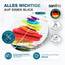 SANFINO® Premium WC Sitz mit Absenkautomatik – hochwertige Toilettendeckel aus Holz, viele bunte Motive, hoher Sitzkomfort, einfache Montage inklusive Montageanleitung – "Rainbow Stone"