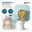 SANFINO® Premium WC Sitz mit Absenkautomatik – hochwertige Toilettendeckel aus Holz, viele bunte Motive, hoher Sitzkomfort, einfache Montage inklusive Montageanleitung – "Wood Heart"