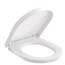 Himimi WC Sitz mit Absenkautomatik, Toilettendeckel D-Form mit Einstellbares Edelstahlscharnier, Klodeckel mit Quick-Release-Funktion und Softclose, Einfache Reinigung, Weiß (450 x 361 x 53 mm)