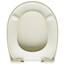 LUVETT® WC-Sitz mit Absenkautomatik C100 oval universell, Toilettendeckel mit 3 Edelstahl Montagelösungen, Klodeckel abnehmbar, Farbe:Pergamon Weiß