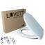 LUVETT® C100 Toilettendeckel mit Absenkautomatik Oval Blau - SoftClose Klodeckel Abnehmbar - Klobrille aus Antibakteriellem Duroplast - WC Sitz 3in1 Befestigung Inkl. - Toilettensitz Made in EU