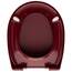 LUVETT® WC-Sitz mit Absenkautomatik C100 oval universell, Toilettendeckel mit 3 Edelstahl Montagelösungen, Klodeckel abnehmbar, Farbe:Bordeaux Rot