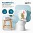SANFINO® Premium WC Sitz mit Absenkautomatik – hochwertige Toilettendeckel aus Holz, viele bunte Motive, hoher Sitzkomfort, einfache Montage inklusive Montageanleitung – "Gerbera"