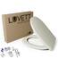 LUVETT® WC-Sitz mit Absenkautomatik C100 oval universell, Toilettendeckel mit 3 Edelstahl Montagelösungen, Klodeckel abnehmbar, Farbe:Pergamon Weiß