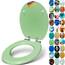 SANFINO® Premium WC Sitz mit Absenkautomatik – hochwertige Toilettendeckel aus Holz, viele bunte Motive, hoher Sitzkomfort, einfache Montage inklusive Montageanleitung – "Mint Green"