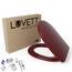 LUVETT® WC-Sitz mit Absenkautomatik C100 oval universell, Toilettendeckel mit 3 Edelstahl Montagelösungen, Klodeckel abnehmbar, Farbe:Bordeaux Rot