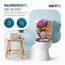SANFINO® Premium WC Sitz mit Absenkautomatik – hochwertige Toilettendeckel aus Holz, viele bunte Motive, hoher Sitzkomfort, einfache Montage inklusive Montageanleitung – "Orchid"