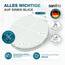 SANFINO® Premium WC Sitz mit Absenkautomatik – hochwertige Toilettendeckel aus Holz, viele bunte Motive, hoher Sitzkomfort, einfache Montage inklusive Montageanleitung – "White"