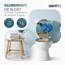 SANFINO® Premium WC Sitz mit Absenkautomatik – hochwertige Toilettendeckel aus Holz, viele bunte Motive, hoher Sitzkomfort, einfache Montage inklusive Montageanleitung – "Sailing"