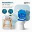 SANFINO® Premium WC Sitz mit Absenkautomatik – hochwertige Toilettendeckel aus Holz, viele bunte Motive, hoher Sitzkomfort, einfache Montage inklusive Montageanleitung – "Waterdrop"