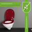 LUVETT® WC-Sitz mit Absenkautomatik C100 oval universell, Toilettendeckel mit 3 Edelstahl Montagelösungen, Klodeckel abnehmbar, Farbe:Bordeaux Rot
