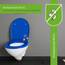 LUVETT® C100 Toilettendeckel mit Absenkautomatik Oval Blau - SoftClose Klodeckel Abnehmbar - Klobrille aus Antibakteriellem Duroplast - WC Sitz 3in1 Befestigung Inkl. - Toilettensitz Made in EU